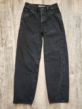 Levis Premium Baggy Dad Jeans Womens *Fits 24x30 Black Wide Leg Denim